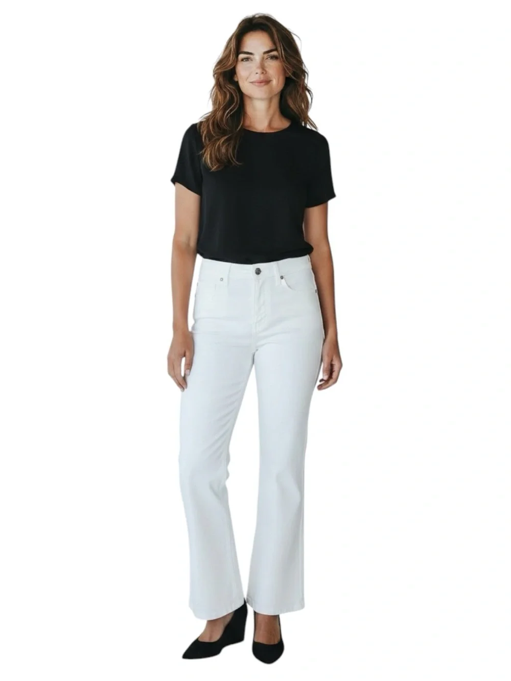 m jeans by MAURICES High Waisted Flare Jeans in White Size 14 SHORT — GORGEOUS!!
